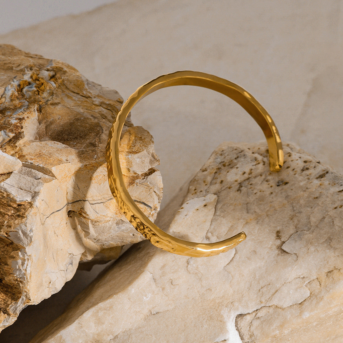 Stainless Steel Wave Pattern Open-ended Bracelet Women