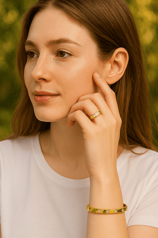Gold-Plated Bracelet & Ring Set
